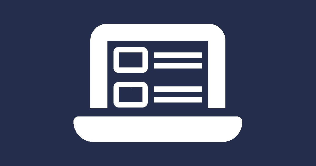 Icon of laptop with online form.