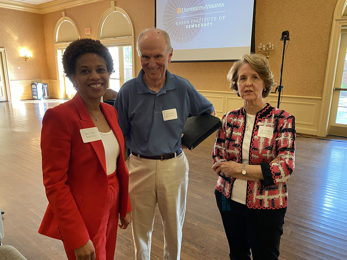 Meloday Barnes, poses with two RFA Board members, Dennis Profitt, and Kathy Thornton.