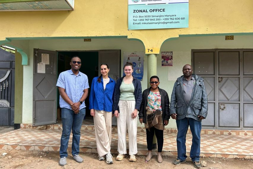 Dr. Frank Thobias Adel (Medical Doctor - KIDH), Tatev Gomtsyan (UVA student), Caroline Rich (UVA student), Mr. Thobias Magati (MKUTA Coordinator)