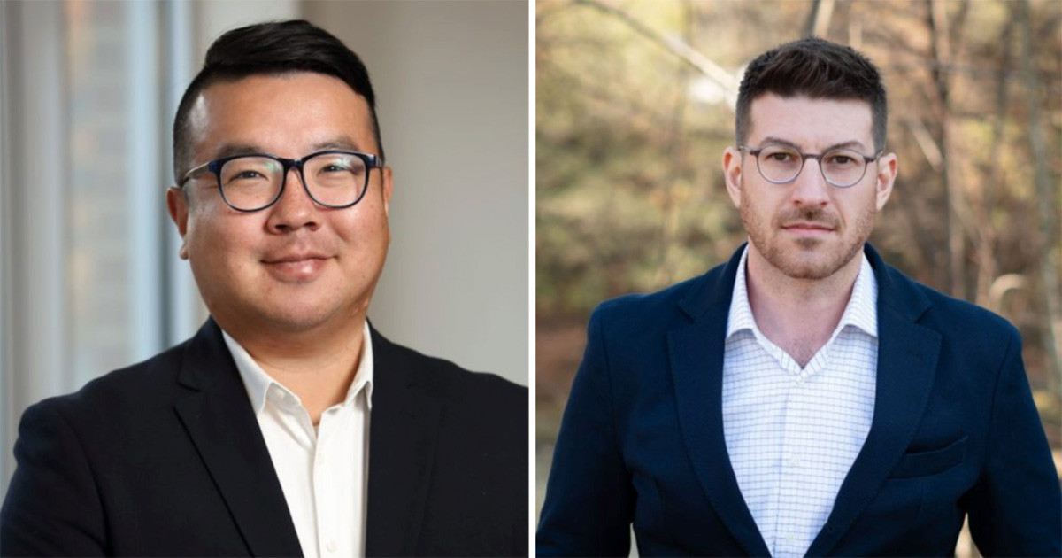 Headshots of Stephen Baek and Kevin Gates.
