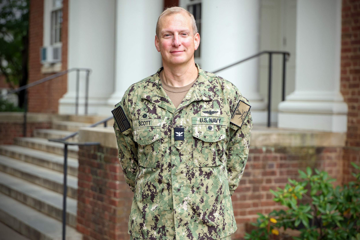 US. Navy Capt. Marvin Scott in uniform dress fatigues