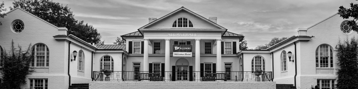 Front facade of the UVA's Alumni office building.