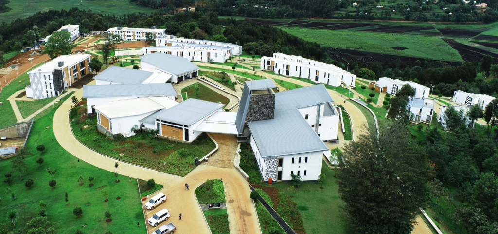 Drone overview of Rwanda campus