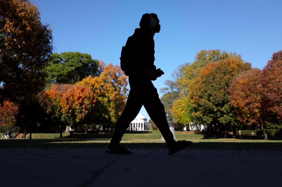 Person walking in fall