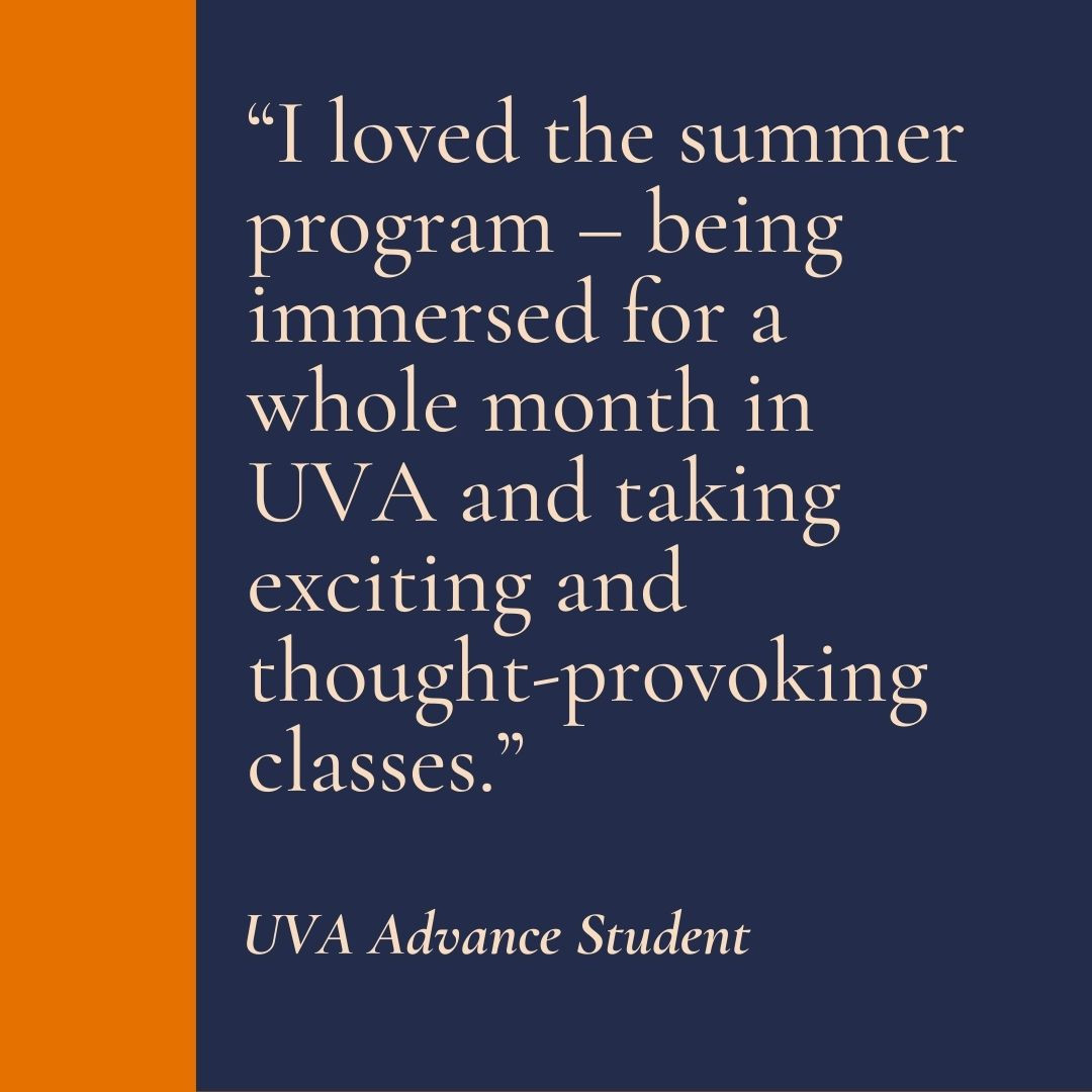 Promotional quote from a student.