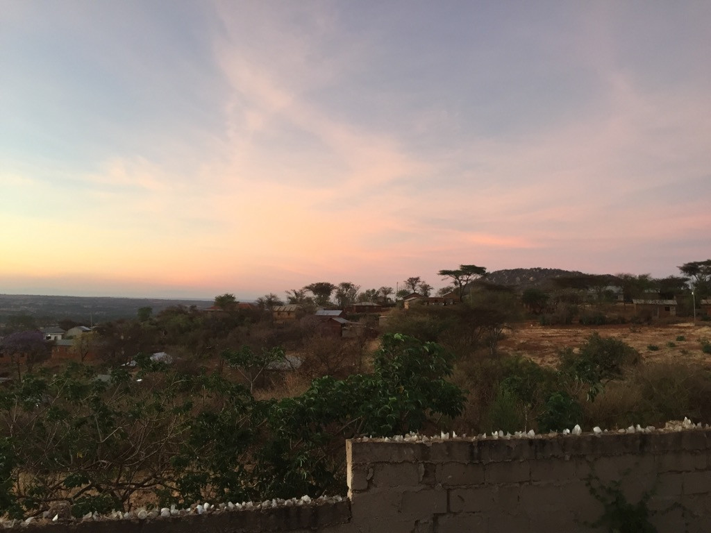Sunset over hills in Tanzania