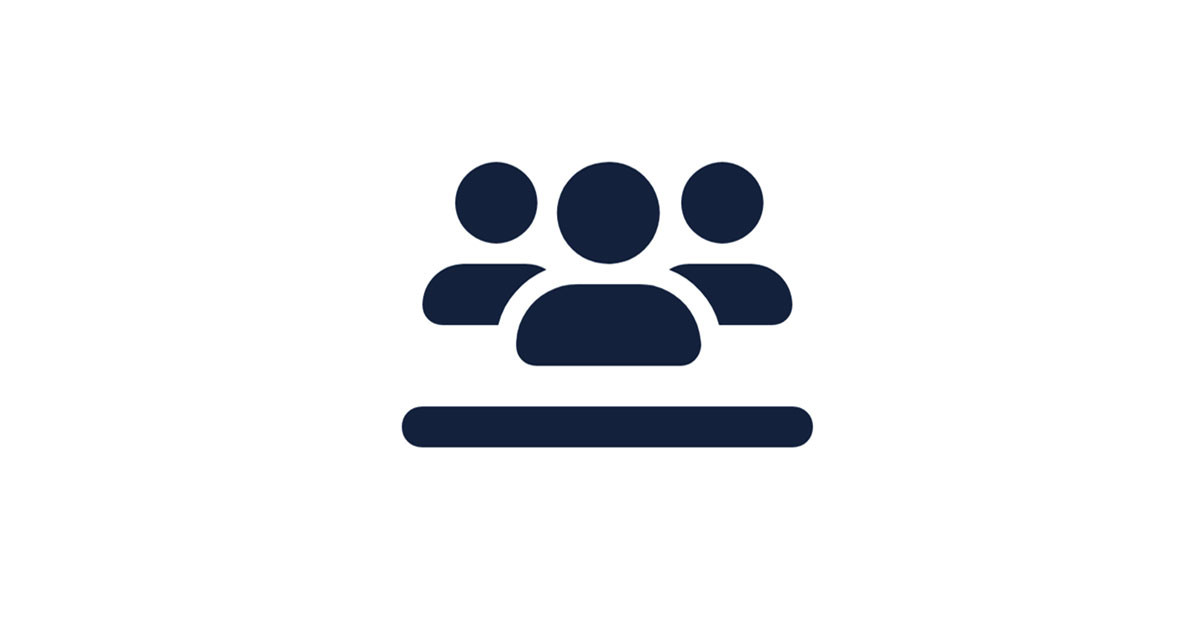 Icon depicting silhouettes of three persons 
